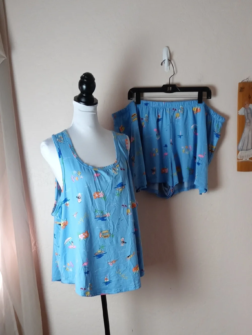 Joyspun Light Blue Tank and Shorts Pajama Set